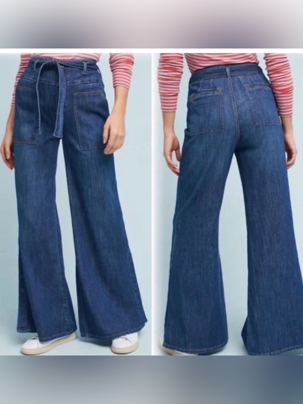 Anthropologie Pilcro High Rise Wide Leg Snap Bottom Jeans
